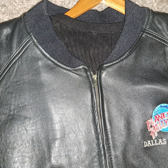 Vintage Planet Hollywood Men’s Leather Jacket 90’s Dallas Cowboys - Picture 7 of 16
